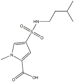 1-methyl-4-{[(3-methylbutyl)amino]sulfonyl}-1H-pyrrole-2-carboxylic acid,,结构式