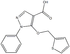 1-phenyl-5-(thiophen-2-ylmethoxy)-1H-pyrazole-4-carboxylic acid Struktur