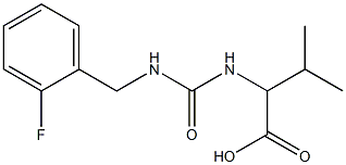 2-({[(2-fluorophenyl)methyl]carbamoyl}amino)-3-methylbutanoic acid 化学構造式