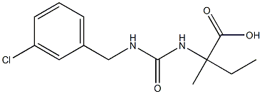 2-({[(3-chlorophenyl)methyl]carbamoyl}amino)-2-methylbutanoic acid,,结构式