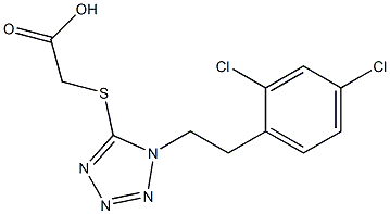 2-({1-[2-(2,4-dichlorophenyl)ethyl]-1H-1,2,3,4-tetrazol-5-yl}sulfanyl)acetic acid,,结构式