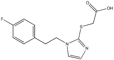 2-({1-[2-(4-fluorophenyl)ethyl]-1H-imidazol-2-yl}sulfanyl)acetic acid,,结构式