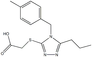 2-({4-[(4-methylphenyl)methyl]-5-propyl-4H-1,2,4-triazol-3-yl}sulfanyl)acetic acid,,结构式