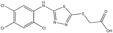 2-({5-[(2,4,5-trichlorophenyl)amino]-1,3,4-thiadiazol-2-yl}sulfanyl)acetic acid,,结构式