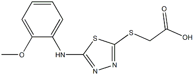 2-({5-[(2-methoxyphenyl)amino]-1,3,4-thiadiazol-2-yl}sulfanyl)acetic acid Structure