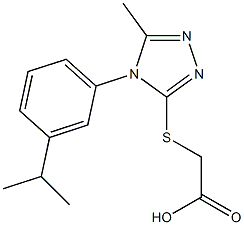 2-({5-methyl-4-[3-(propan-2-yl)phenyl]-4H-1,2,4-triazol-3-yl}sulfanyl)acetic acid,,结构式