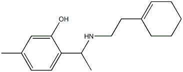 2-(1-{[2-(cyclohex-1-en-1-yl)ethyl]amino}ethyl)-5-methylphenol 化学構造式