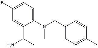 2-(1-aminoethyl)-4-fluoro-N-methyl-N-[(4-methylphenyl)methyl]aniline Struktur