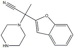 2-(1-benzofuran-2-yl)-2-(piperazin-1-yl)propanenitrile,,结构式