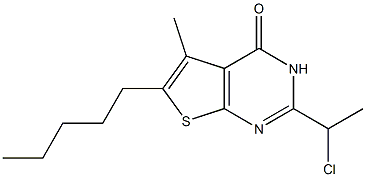 2-(1-chloroethyl)-5-methyl-6-pentyl-3H,4H-thieno[2,3-d]pyrimidin-4-one Structure