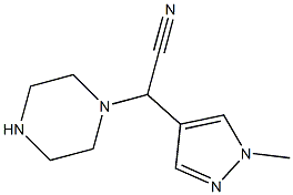 2-(1-methyl-1H-pyrazol-4-yl)-2-(piperazin-1-yl)acetonitrile Structure