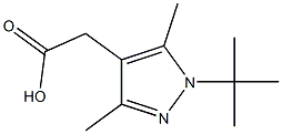 2-(1-tert-butyl-3,5-dimethyl-1H-pyrazol-4-yl)acetic acid 化学構造式