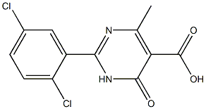 2-(2,5-dichlorophenyl)-4-methyl-6-oxo-1,6-dihydropyrimidine-5-carboxylic acid,,结构式