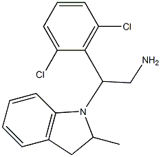 2-(2,6-dichlorophenyl)-2-(2-methyl-2,3-dihydro-1H-indol-1-yl)ethan-1-amine Struktur