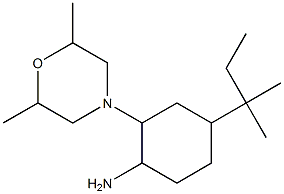 2-(2,6-dimethylmorpholin-4-yl)-4-(2-methylbutan-2-yl)cyclohexan-1-amine 化学構造式