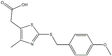 2-(2-{[(4-methoxyphenyl)methyl]sulfanyl}-4-methyl-1,3-thiazol-5-yl)acetic acid Struktur