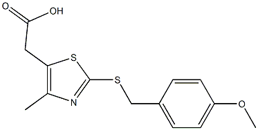 2-(2-{[(4-methoxyphenyl)methyl]sulfanyl}-4-methyl-1,3-thiazol-5-yl)acetic acid,,结构式