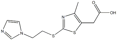 2-(2-{[2-(1H-imidazol-1-yl)ethyl]sulfanyl}-4-methyl-1,3-thiazol-5-yl)acetic acid,,结构式