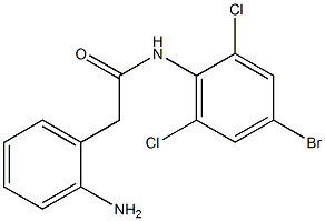2-(2-aminophenyl)-N-(4-bromo-2,6-dichlorophenyl)acetamide,,结构式