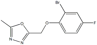 2-(2-bromo-4-fluorophenoxymethyl)-5-methyl-1,3,4-oxadiazole Struktur