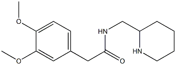 2-(3,4-dimethoxyphenyl)-N-(piperidin-2-ylmethyl)acetamide,,结构式