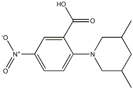 2-(3,5-dimethylpiperidin-1-yl)-5-nitrobenzoic acid,,结构式