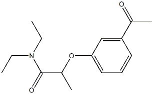 2-(3-acetylphenoxy)-N,N-diethylpropanamide 化学構造式