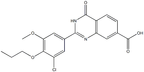 2-(3-chloro-5-methoxy-4-propoxyphenyl)-4-oxo-3,4-dihydroquinazoline-7-carboxylic acid 结构式