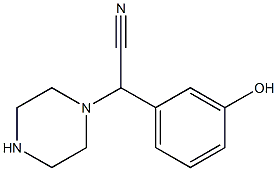 2-(3-hydroxyphenyl)-2-(piperazin-1-yl)acetonitrile,,结构式