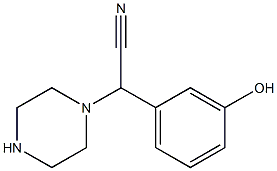 2-(3-hydroxyphenyl)-2-(piperazin-1-yl)acetonitrile Struktur