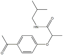 2-(4-acetylphenoxy)-N-(2-methylpropyl)propanamide Struktur
