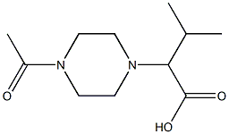 2-(4-acetylpiperazin-1-yl)-3-methylbutanoic acid Struktur