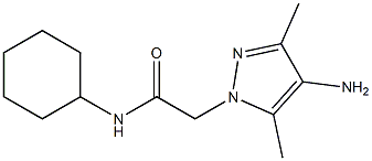 2-(4-amino-3,5-dimethyl-1H-pyrazol-1-yl)-N-cyclohexylacetamide,,结构式