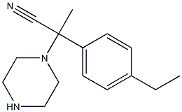 2-(4-ethylphenyl)-2-(piperazin-1-yl)propanenitrile,,结构式