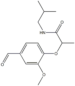 2-(4-formyl-2-methoxyphenoxy)-N-(2-methylpropyl)propanamide 化学構造式