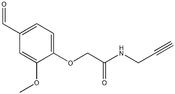 2-(4-formyl-2-methoxyphenoxy)-N-prop-2-ynylacetamide 化学構造式