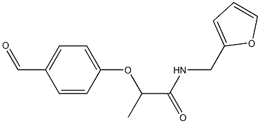 2-(4-formylphenoxy)-N-(furan-2-ylmethyl)propanamide 化学構造式