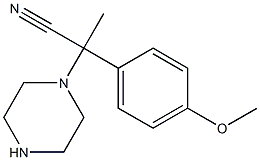 2-(4-methoxyphenyl)-2-(piperazin-1-yl)propanenitrile Struktur