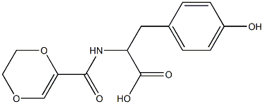 2-(5,6-dihydro-1,4-dioxin-2-ylformamido)-3-(4-hydroxyphenyl)propanoic acid Structure