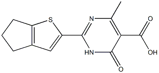 2-(5,6-dihydro-4H-cyclopenta[b]thien-2-yl)-4-methyl-6-oxo-1,6-dihydropyrimidine-5-carboxylic acid,,结构式