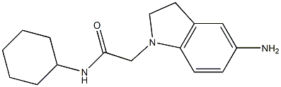 2-(5-amino-2,3-dihydro-1H-indol-1-yl)-N-cyclohexylacetamide 化学構造式