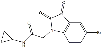 2-(5-bromo-2,3-dioxo-2,3-dihydro-1H-indol-1-yl)-N-cyclopropylacetamide,,结构式