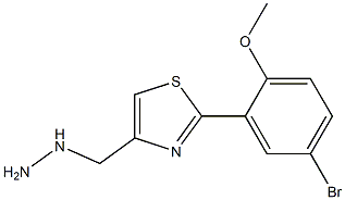 2-(5-bromo-2-methoxyphenyl)-4-(hydrazinomethyl)-1,3-thiazole 化学構造式
