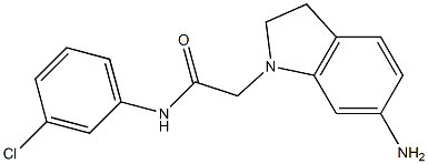 2-(6-amino-2,3-dihydro-1H-indol-1-yl)-N-(3-chlorophenyl)acetamide,,结构式