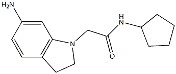 2-(6-amino-2,3-dihydro-1H-indol-1-yl)-N-cyclopentylacetamide 化学構造式