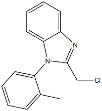 2-(chloromethyl)-1-(2-methylphenyl)-1H-1,3-benzodiazole,,结构式