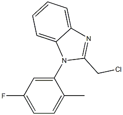 2-(chloromethyl)-1-(5-fluoro-2-methylphenyl)-1H-1,3-benzodiazole 结构式