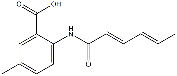2-(hexa-2,4-dienamido)-5-methylbenzoic acid 结构式
