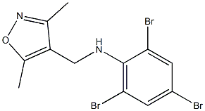2,4,6-tribromo-N-[(3,5-dimethyl-1,2-oxazol-4-yl)methyl]aniline 化学構造式