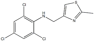 2,4,6-trichloro-N-[(2-methyl-1,3-thiazol-4-yl)methyl]aniline,,结构式